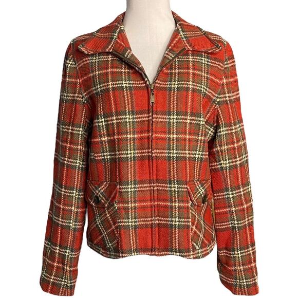 Vintage Royal Stewart‎ Plaid Wool Blazer Womens M Zip Up Classic Preppy Academia - Picture 13 of 13